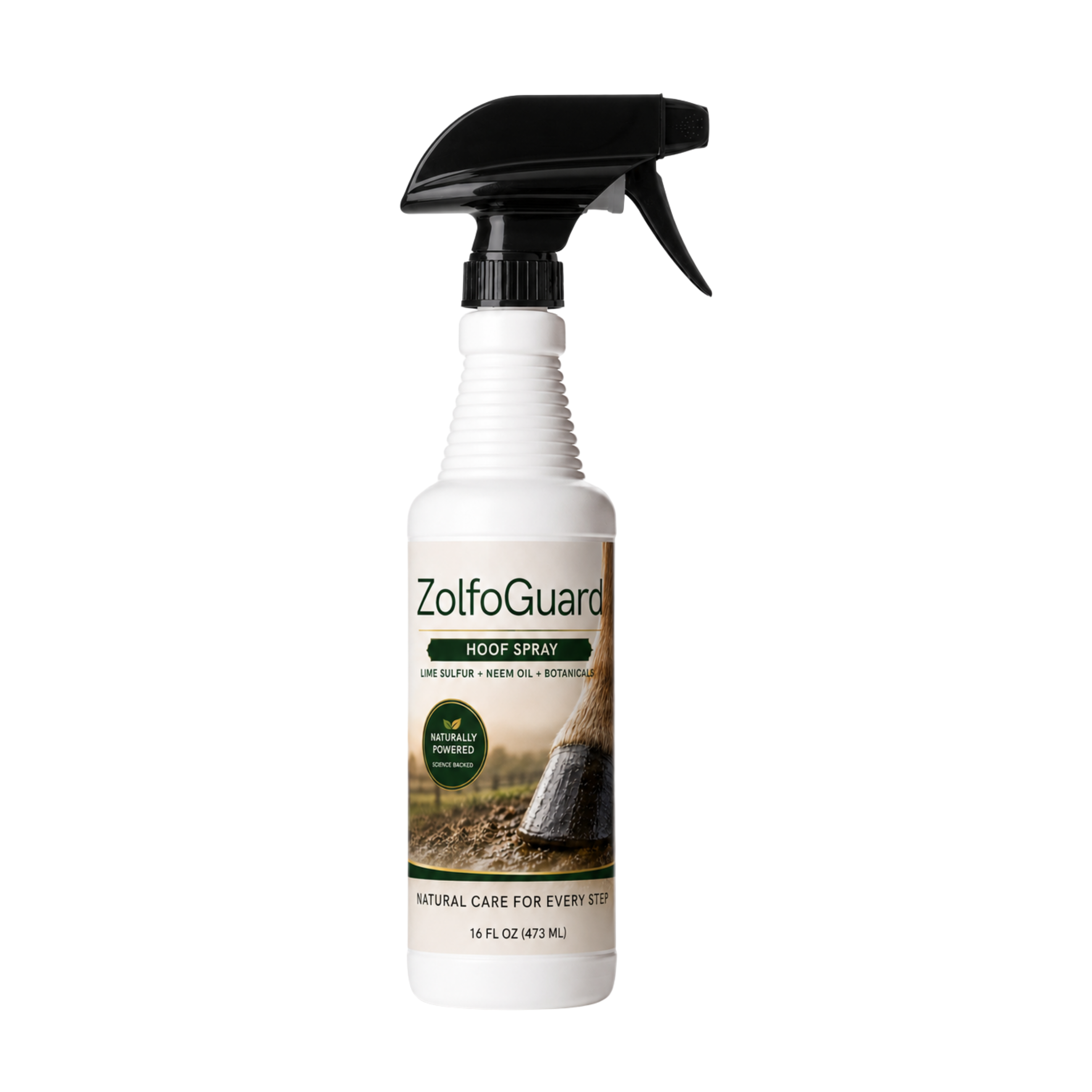 ZolfoGuard Sulfur & Neem Oil Hoof Spray for Horses & Livestock, 16 fl oz – Lime Sulfur Hoof Care Spray with Neem Oil, Peppermint Oil & Glycerin – Supports Clean Hooves, Routine Hoof Hygiene & Wet/Muddy Conditions